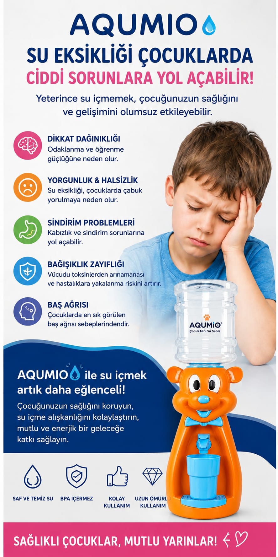 AQUMIO® 💧Çocuk Mini Su Sebili 2.5L